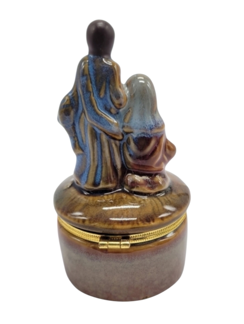 Vintage Nativity Scene Trinket Box – Ceramic Hinged Keepsake Box - Picture 4 of 8
